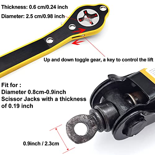 Dromco Car Jack Wrench, 360° Swivel Labor-Saving Car Jack Ratchet Wrench with Long Handle, Scissor Jack Lift Speed Handle Tool for Travel, Van, SUV and Other Vehicles - Image 2