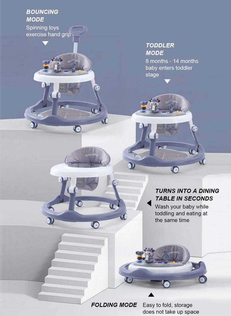 ما بيبي عددة الوظائف طفل ووكر ، المضادة للسقوط المضادة لفة ووكر ، طفل تعلم ووكر مع لعبة الموسيقى صينية - Image 3