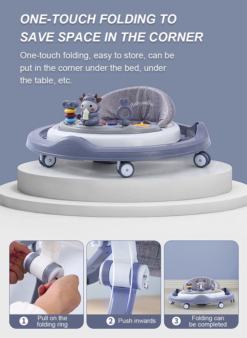 ما بيبي عددة الوظائف طفل ووكر ، المضادة للسقوط المضادة لفة ووكر ، طفل تعلم ووكر مع لعبة الموسيقى صينية - Image 4