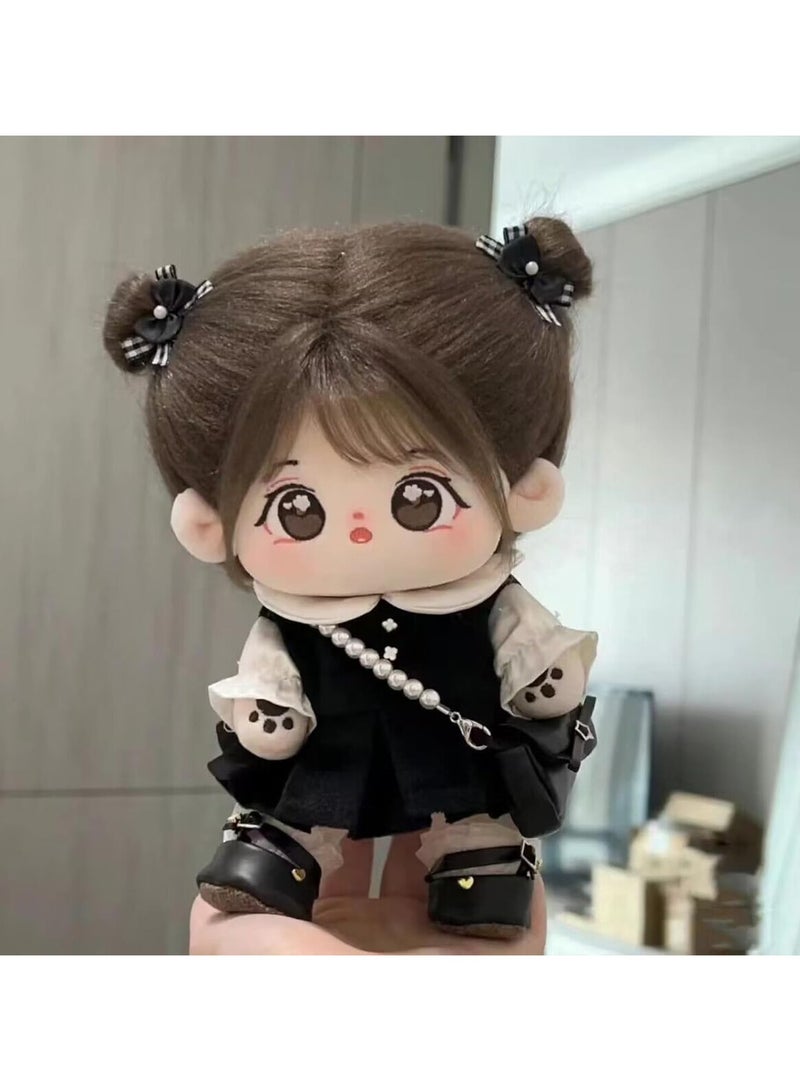general 20cm Plush Doll Cotton Doll with Costume Set, Cute Soft Padded Dress Up Doll With Wig Cute Long Hair Cotton Doll Girl Birthday Gift - Image 2