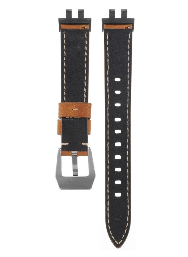 Shangshi سوار ساعة من جلد البقر من شانغشي متوافق مع ساعات كاسيو GMW-B5000 و GM-B2100 و GMC-B2100 و GMW B5000 و GM B2100 (أسود بني) - Image 2
