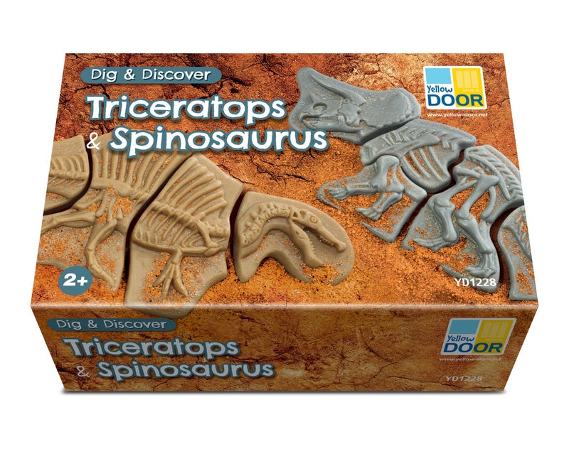 Yellow Door Dig and Discover Triceratops Spinosaurus - Image 3