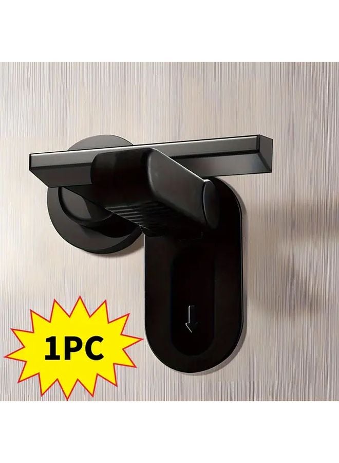 Black Door Handle Security Lock No Drilling Adjustable Anti Pet Device For Indoor Doors - Image 1