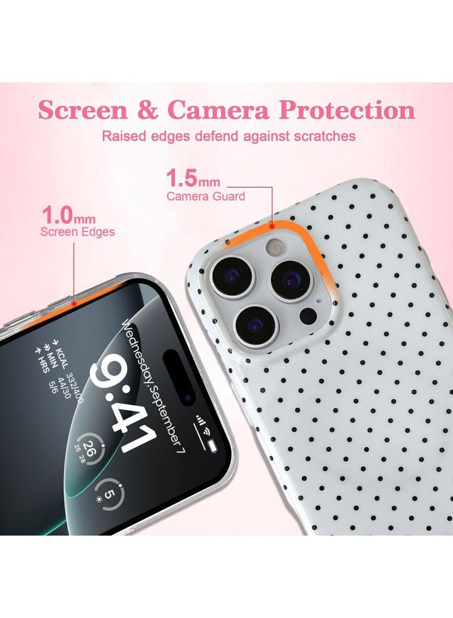 EYZUTAK Magnetic for iPhone 16 Case Compatible with MagSafe, Fashion Cute Polka Dot Phone Case Simple Chic Aesthetic Polka Dot Pattern Slim TPU Protective Cover for Women Girls - White - Image 5