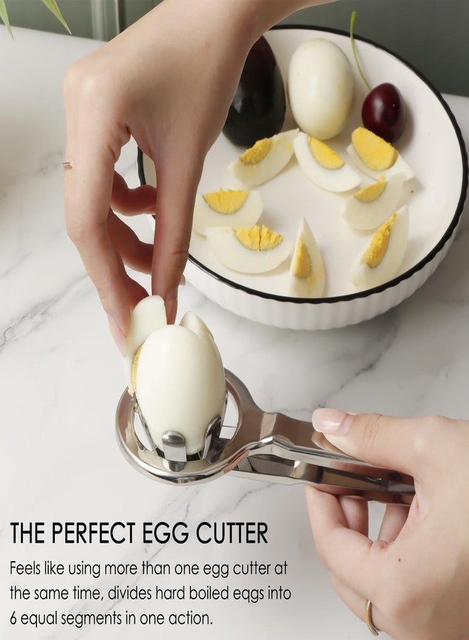 KAYCROWN Best Utensils Stainless Steel Egg Slicer Wedger Cutter, Divides Hard Boiled Eggs Into 6 Equal Segments In One Action - Image 5