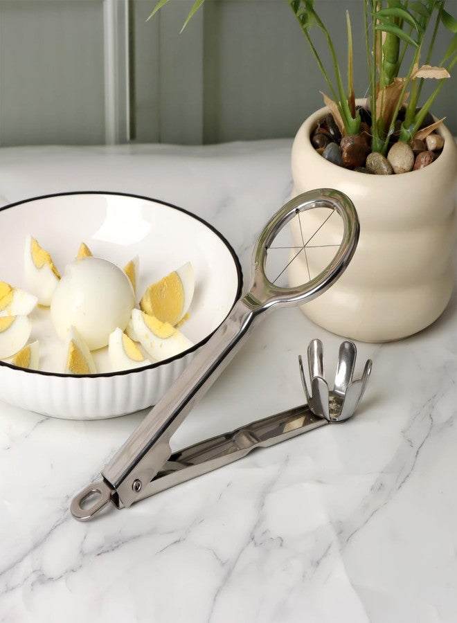 KAYCROWN Best Utensils Stainless Steel Egg Slicer Wedger Cutter, Divides Hard Boiled Eggs Into 6 Equal Segments In One Action - Image 2