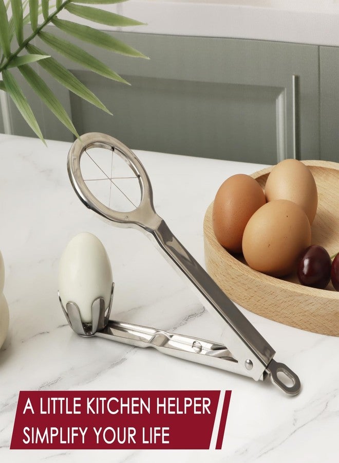 KAYCROWN Best Utensils Stainless Steel Egg Slicer Wedger Cutter, Divides Hard Boiled Eggs Into 6 Equal Segments In One Action - Image 4