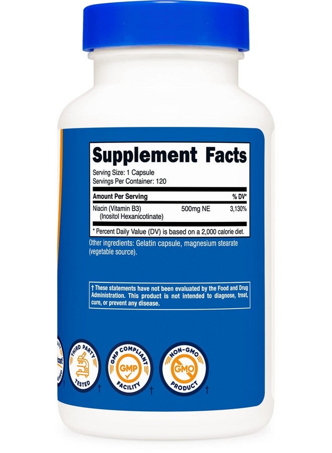 Nutricost Niacin (Flushfree) Inositol Hexanicotinate 500Mg 120 Capsules Vitamin B3 - Image 5