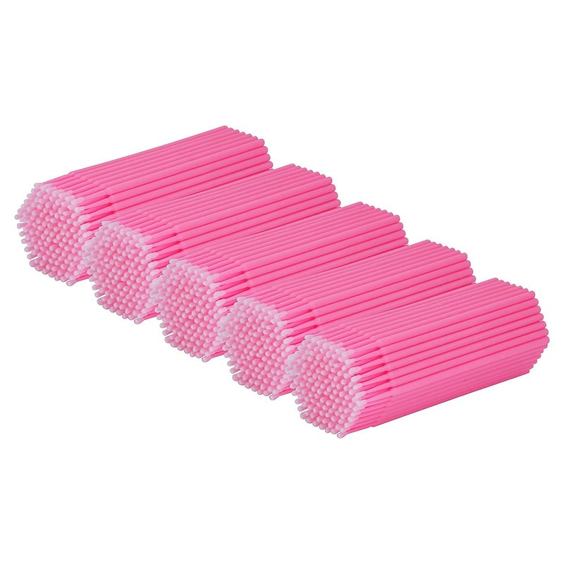 Cuttte 500PCS Disposable Micro Swabs for Eyelash Extension, Micro Applicators Eyelash Swabs for Makeup Application Pink (Head Diameter: 2.0mm) - Image 1