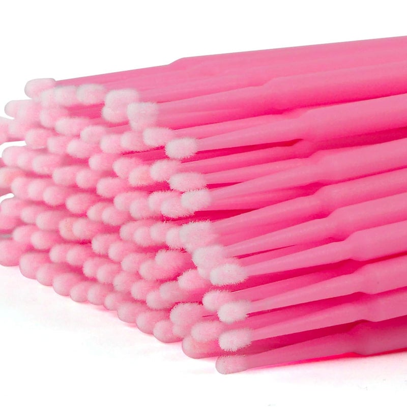 Cuttte 500PCS Disposable Micro Swabs for Eyelash Extension, Micro Applicators Eyelash Swabs for Makeup Application Pink (Head Diameter: 2.0mm) - Image 2