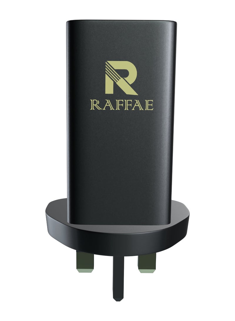 RAFFAE 65W PD Wall Charger 3 Ports USB C GaN Charger Plug Type C PD Adapter for MacBook Pro/Air, iPad, iPhone 15/15Plus/15 Pro/15 Pro Max, Samsung, Huawei, OnePlus, Xiaomi, Lenovo - Black - Image 4