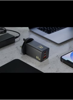 RAFFAE 65W PD Wall Charger 3 Ports USB C GaN Charger Plug Type C PD Adapter for MacBook Pro/Air, iPad, iPhone 15/15Plus/15 Pro/15 Pro Max, Samsung, Huawei, OnePlus, Xiaomi, Lenovo - Black  - Image 5
