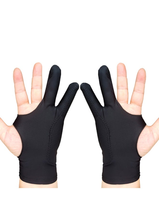 2 Pack Drawing Glove, Artist Glove with Two Fingers for Drawing Tablet iPad, Digital Art Palm Rejection Glove, Good for Left and Right Hand - Image 1