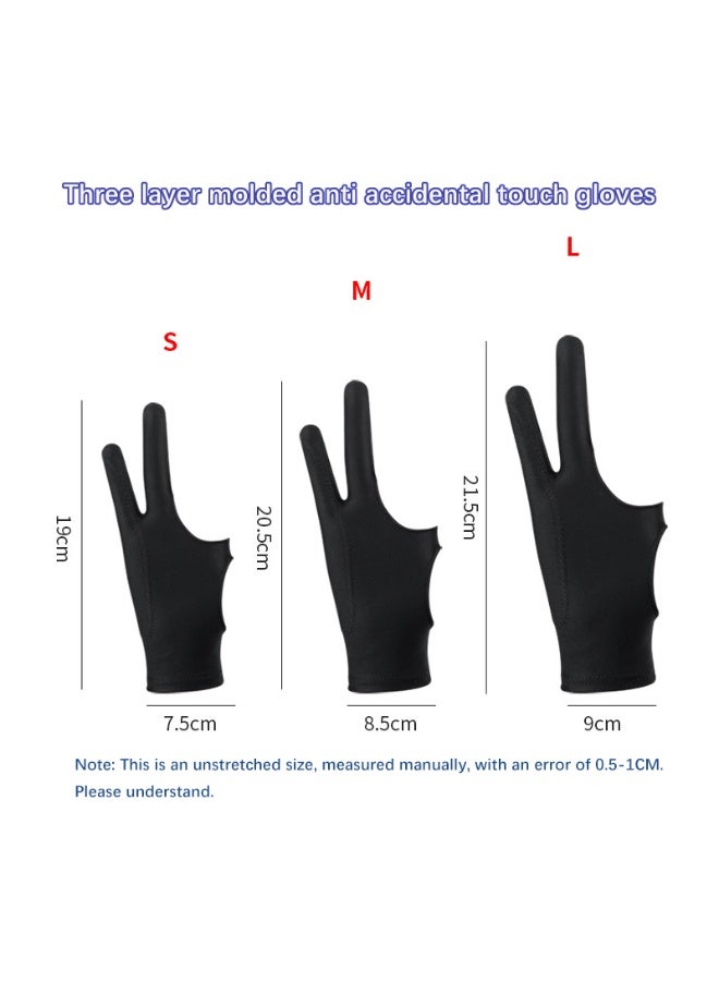 2 Pack Drawing Glove, Artist Glove with Two Fingers for Drawing Tablet iPad, Digital Art Palm Rejection Glove, Good for Left and Right Hand - Image 4