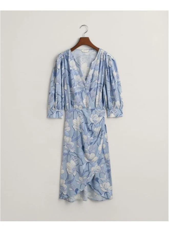 GANT Gant Regular Fit Magnolia Print Wrap Dress