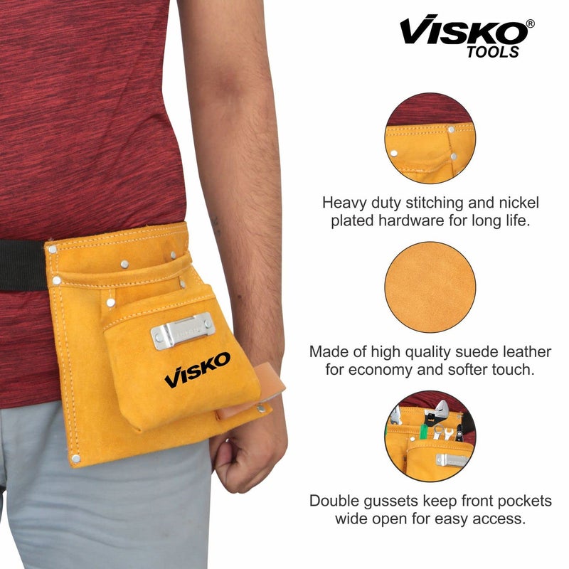Visko Tools VISKO VLB 022 Tools Kit With Carpenters Apron Tool Belt With 5 Pockets Welding Hand Gloves - Image 4