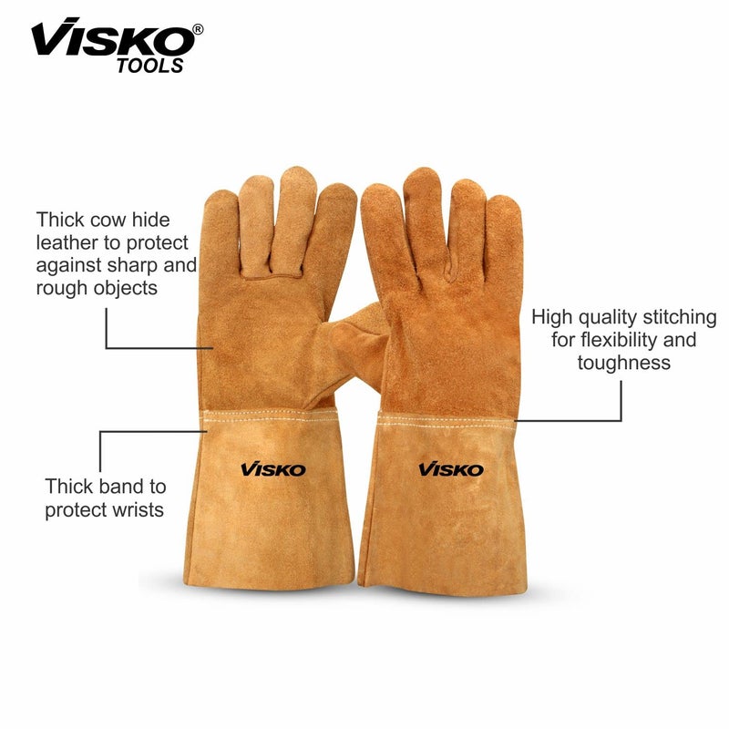 Visko Tools VISKO VLB 022 Tools Kit With Carpenters Apron Tool Belt With 5 Pockets Welding Hand Gloves - Image 3
