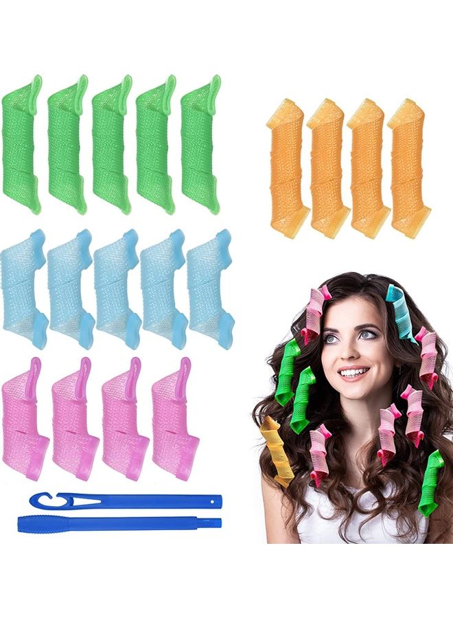 NIBEMINENT Heatless Hair Rollers Spiral Curlers Set Multicolour - Image 1
