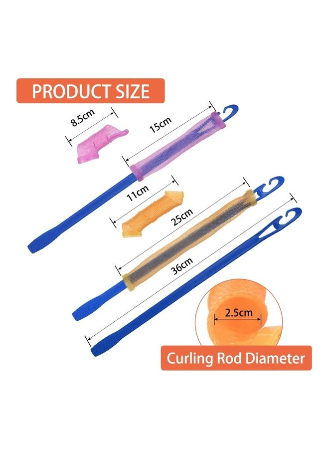 NIBEMINENT Heatless Hair Rollers Spiral Curlers Set Multicolour - Image 5