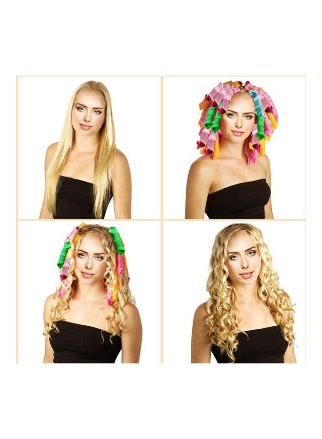 NIBEMINENT Heatless Hair Rollers Spiral Curlers Set Multicolour - Image 2
