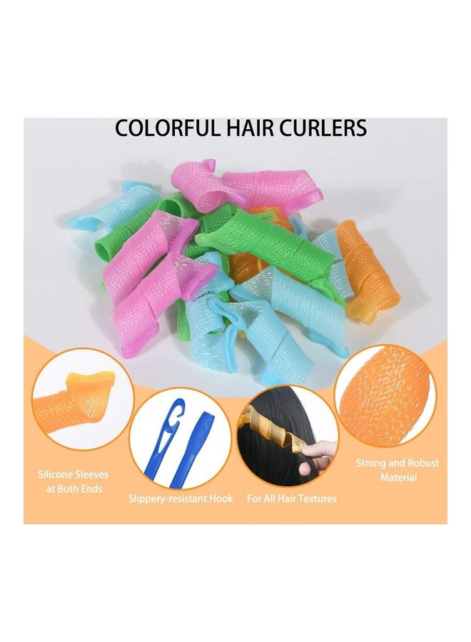 NIBEMINENT Heatless Hair Rollers Spiral Curlers Set Multicolour - Image 3