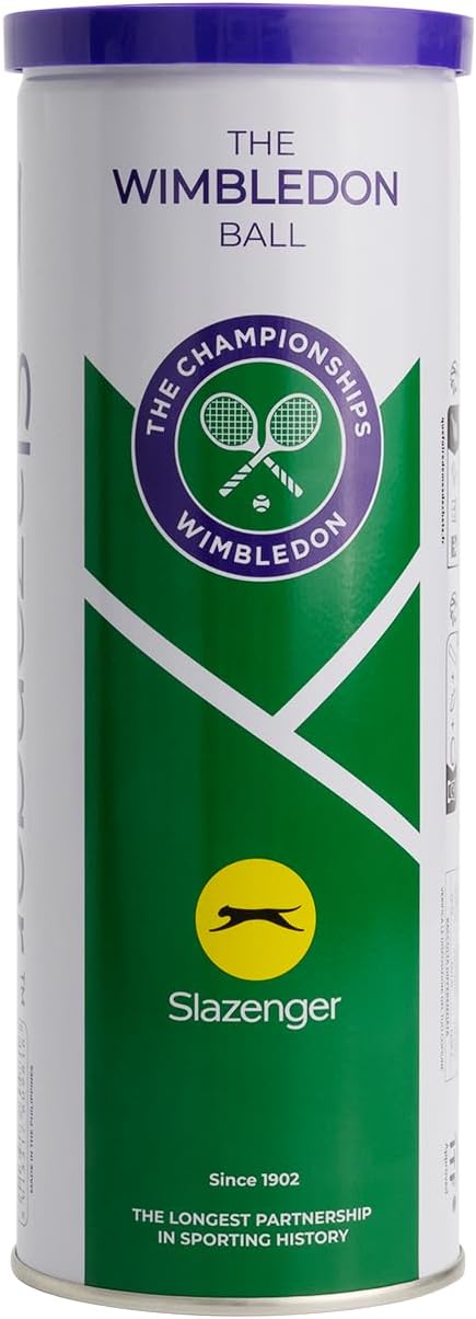 Slazenger Wimbledon Official Tennis Balls - Premium Hydroguard & Ultra Vis Performance Balls (3 Ball Tin) - Image 3