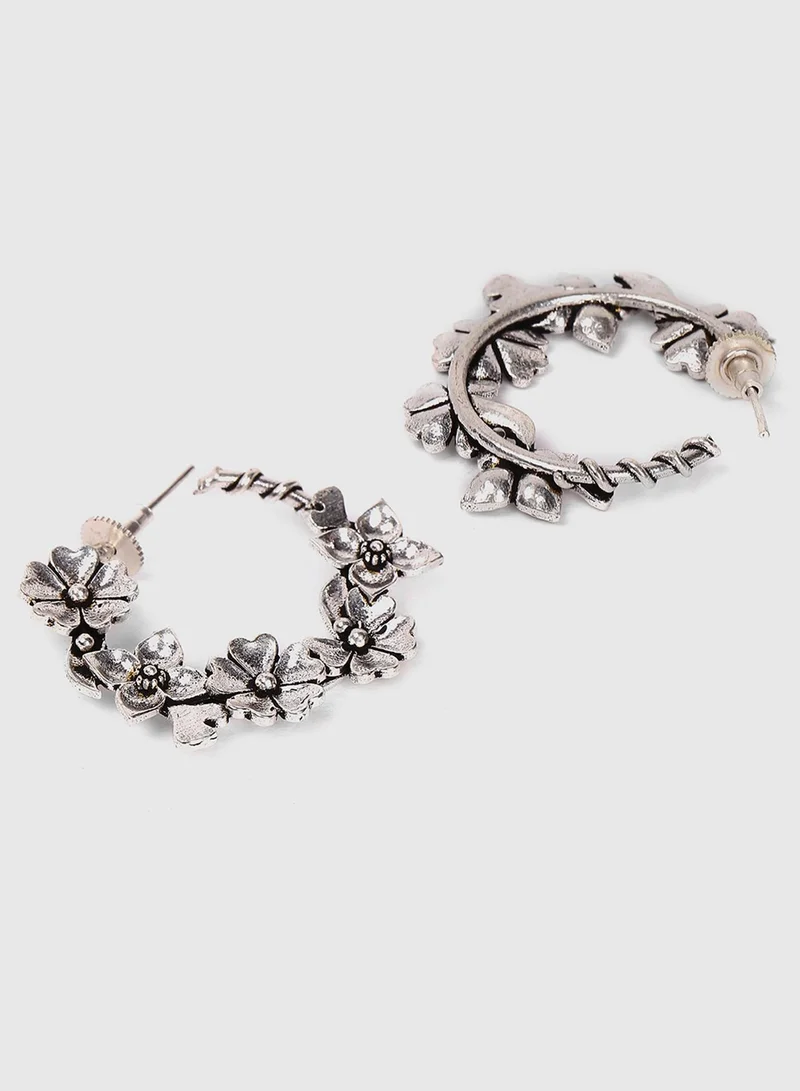 SOHI Circular Artificial Hoop Earring Jewellery