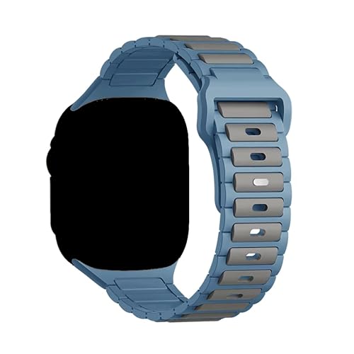 GUOi® Silicone Watchband Compatible with Apple Watch Ultra 2 ＆ Ultra 49mm 45mm 44mm 42mm 46mm - Men & Women Strap for iWatch Se10/9/8/7/6/5/4/3/2/1 SE 46/44/45/49/42mm (Series 3/2/1) - Blue/Gray - Image 1
