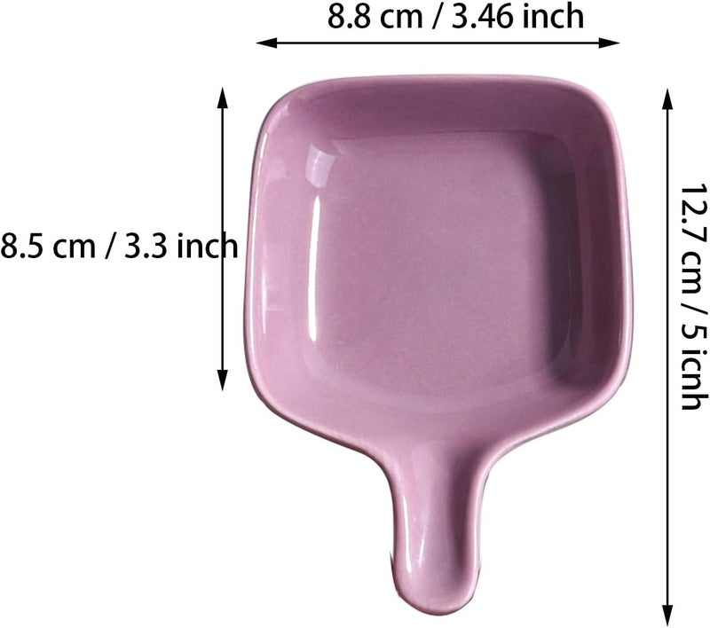 BOSILI 5Color Handled Square Sauce Dishes Set HeatResistant Ceramic Dipping Bowls with Grips Soy Sauce Plates for Sushi Condiments Snacks - Image 2