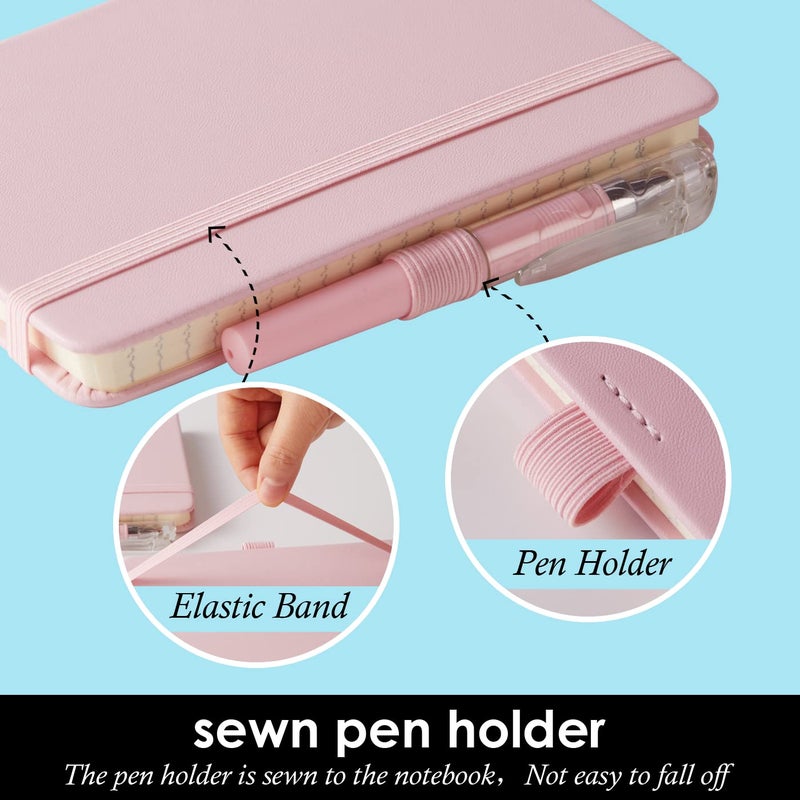NIRMIRO Small Notebook Journal with Pen, Mini Pocket Notepad for Women, Small Pocket Size Note pads for Note Taking, Pink, Yellow, Sky Blue Note Book - Image 2