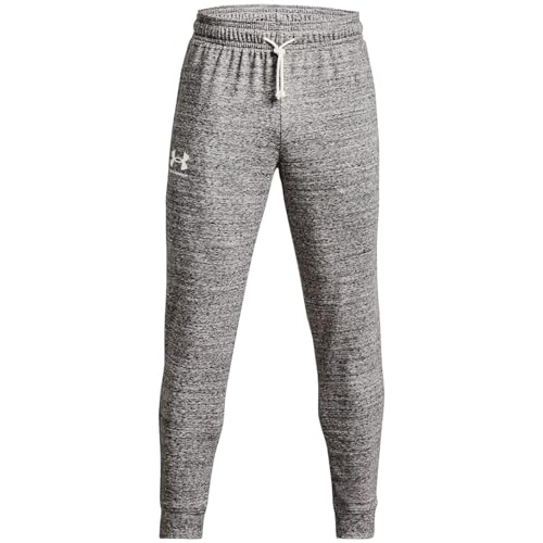 Under Armour Mens Rival Terry Joggers, (112) Onyx White / / Onyx White, Small - Image 1