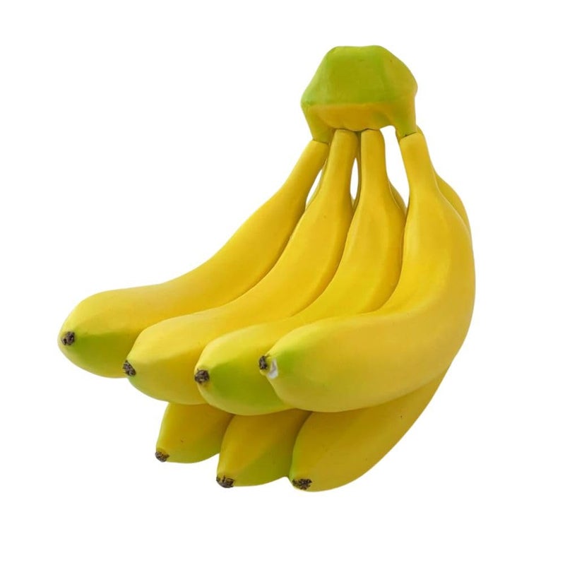 SINGAA مجموعة فواكه موز صناعية مزيفة للديكور المنزلي، ديكور المطبخ، حفلات الزفاف، محلات الفواكه، طاولة الطعام، غرفة البوجا، props التصوير وديكورات الفعاليات - 7 رؤوس - (22 × 14 سم) - عبوة من 1 - Image 1