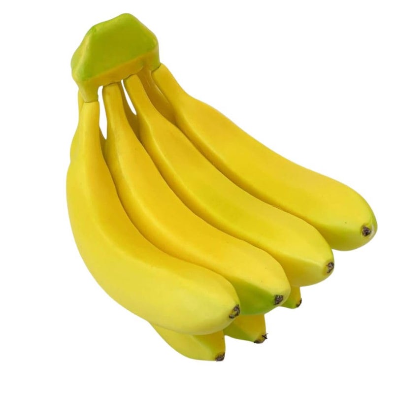 SINGAA مجموعة فواكه موز صناعية مزيفة للديكور المنزلي، ديكور المطبخ، حفلات الزفاف، محلات الفواكه، طاولة الطعام، غرفة البوجا، props التصوير وديكورات الفعاليات - 7 رؤوس - (22 × 14 سم) - عبوة من 1 - Image 2