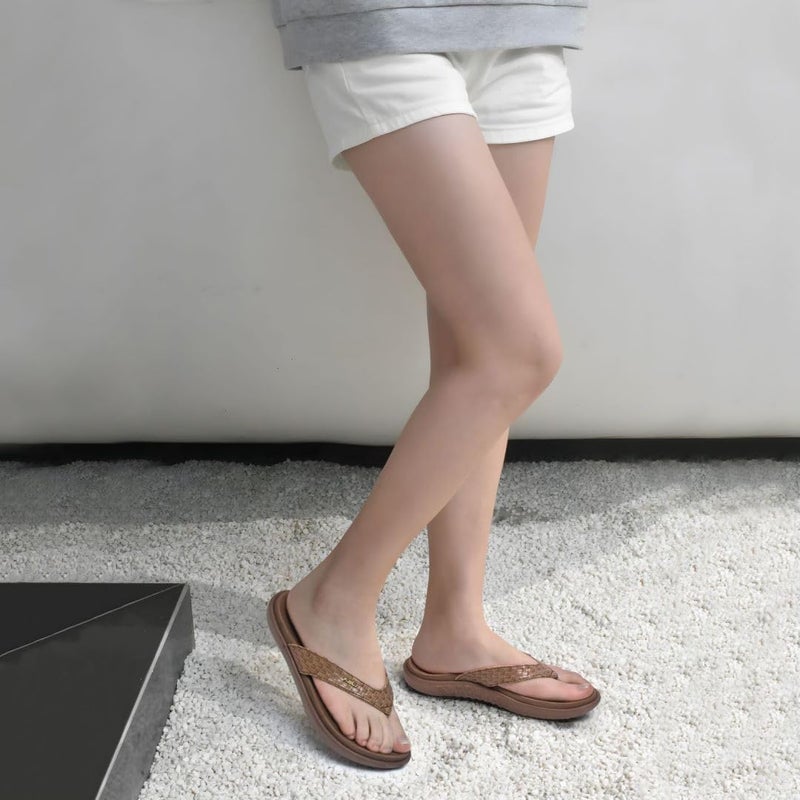 KuaiLu Womens Flip Flops Ladies Yoga Mat Comfortable Walking Thong Sandals With Plantar Fasciitis Arch Support Slip On Indoor Outdoor For Summer - Image 2