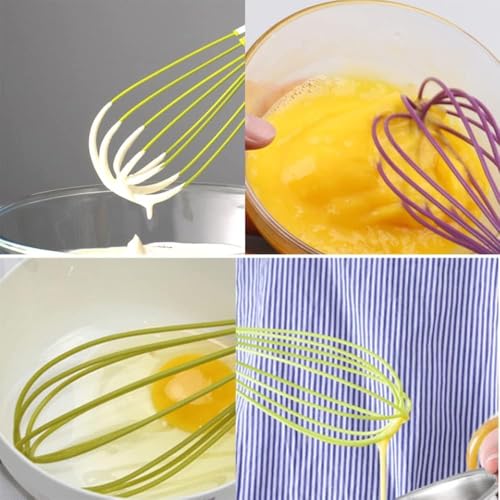 Black Olive Foldable PVC Whisk Beater Hand Blender - Lightweight Mixer Froth Whisker Latte Maker for Mixing, Beating & Blending Eggs, Batter and Sauces - Comfortable Handle, Easy to Clean (Multicolor) - Image 3