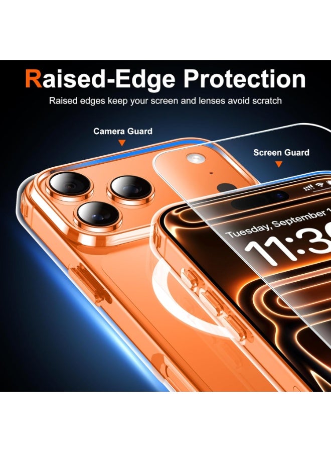 iPhone 17 Pro Max Case Clear Band 2 Screen Protectors, Magsafe Compatible, Anti-Yellow, Military-Grade Protection, Shockproof Slim Magnetic Phone Case Case, Transparent - Image 5