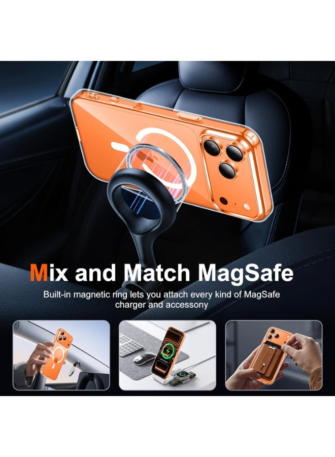 iPhone 17 Pro Max Case Clear Band 2 Screen Protectors, Magsafe Compatible, Anti-Yellow, Military-Grade Protection, Shockproof Slim Magnetic Phone Case Case, Transparent - Image 4