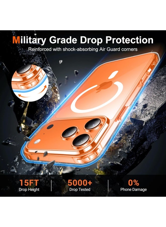 iPhone 17 Pro Max Case Clear Band 2 Screen Protectors, Magsafe Compatible, Anti-Yellow, Military-Grade Protection, Shockproof Slim Magnetic Phone Case Case, Transparent - Image 3