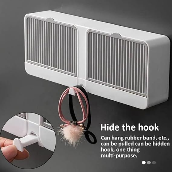 JUDEE New Creative Wall Mounted Soap Box with Lid Double Grids Soap Draining Rack Bathroom Shower Soap Holder - Image 5