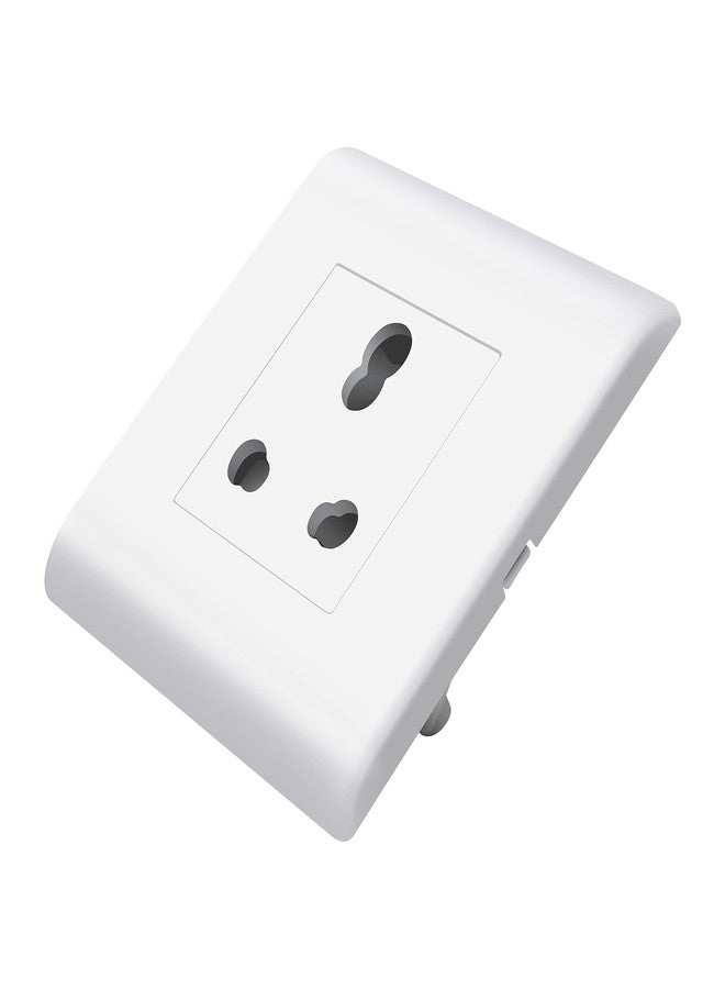 Wipro Northwest (Nowa) Switch Combo of 2M Plate + 16A 3Pin Socket- White (Kit 4) - Image 2