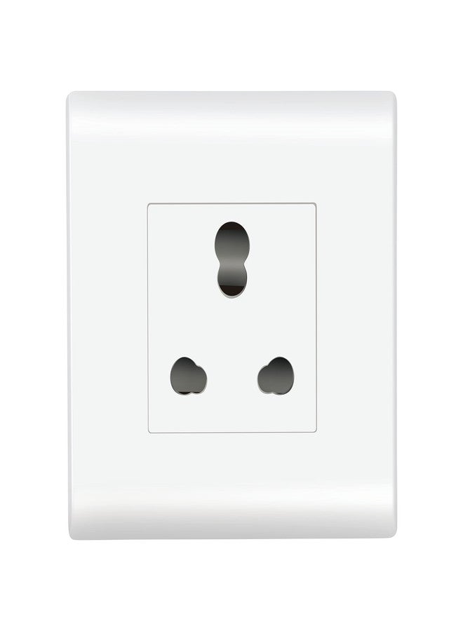 Wipro Northwest (Nowa) Switch Combo of 2M Plate + 16A 3Pin Socket- White (Kit 4) - Image 1