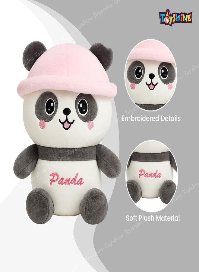 Toyshine 27cm Panda Soft Toy | Cute Plush Panda with Blue Cap & Embroidered Face | Ultra Soft Cuddle Toy for Kids Boys Girls Room Décor - Image 3