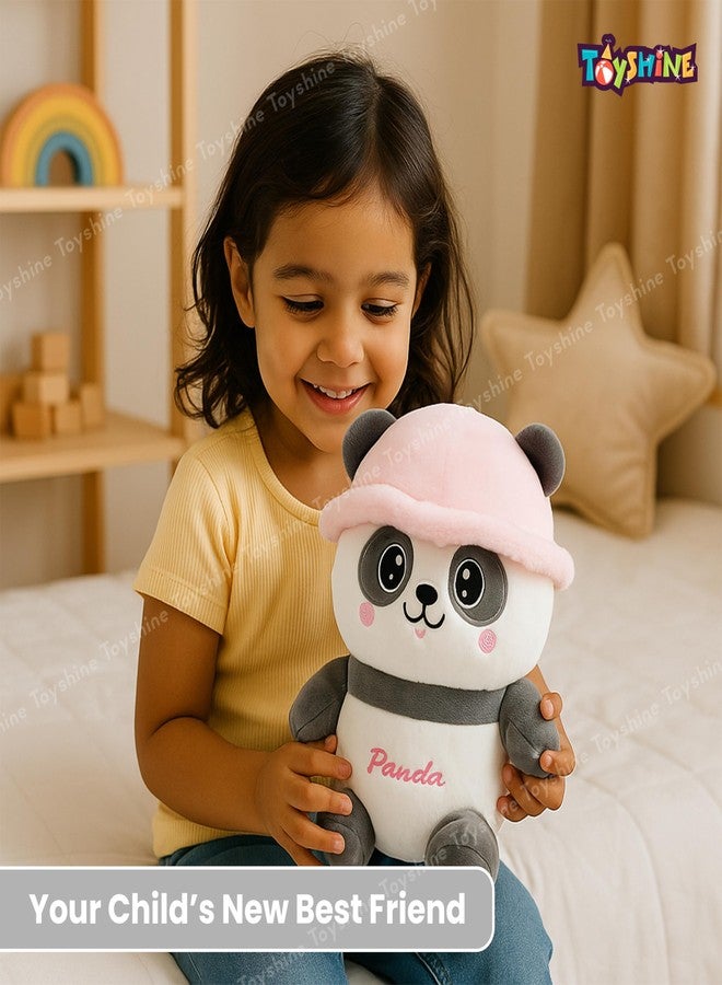 Toyshine 27cm Panda Soft Toy | Cute Plush Panda with Blue Cap & Embroidered Face | Ultra Soft Cuddle Toy for Kids Boys Girls Room Décor - Image 4