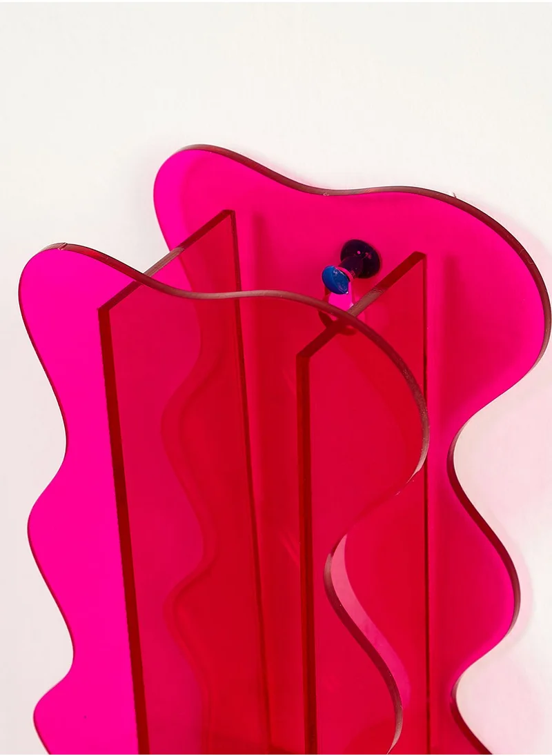 Flamingo Candles Neon Pink Abstract Vase