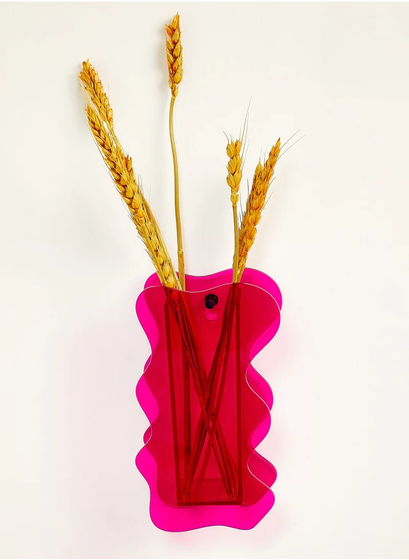 Flamingo Candles Neon Pink Abstract Vase