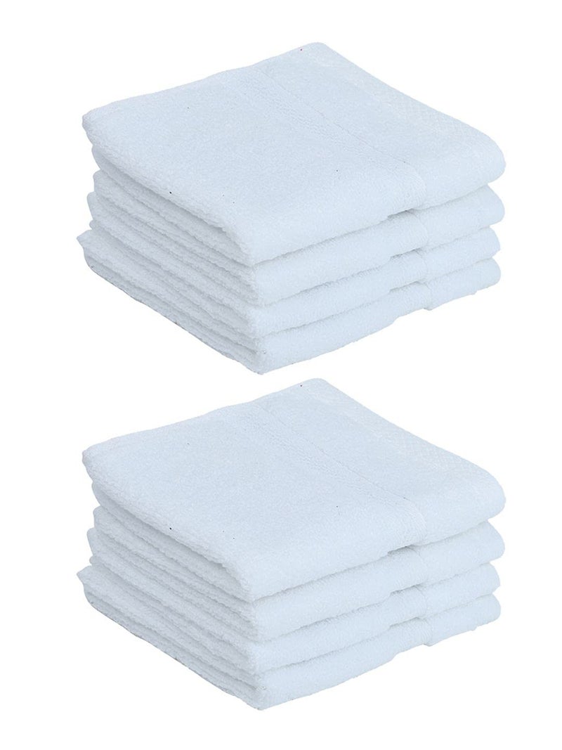 BIANCA Ultra Soft Zero Twist 100 Cotton Towel 8pc Face Towel Paradiso Super Absorbent Fluffy AeroCore Organic Technology for Men Women Gym Kitchen SolidWhite - Image 3
