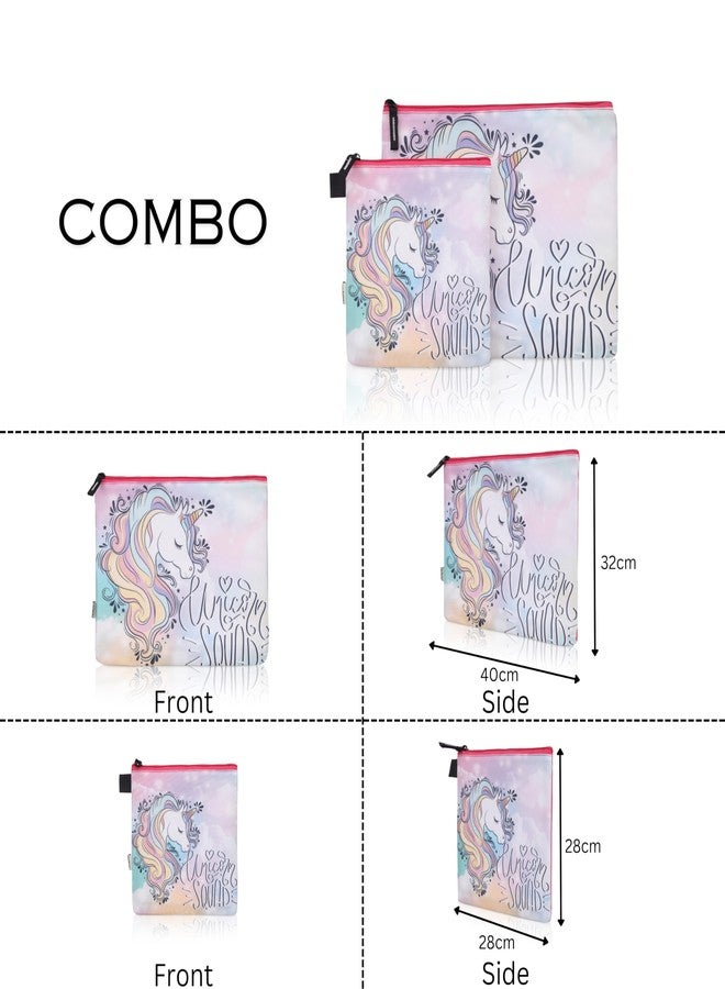 ECHO BOOMERS New Twin Unicorn Squad Printed Combo Folder Set Jr. | A4 & Mini Water-Resistant Folders | Cushioned, Padded, Stylish & Washable | Perfect for Documents, Gadgets, Art Supplies. - Image 4