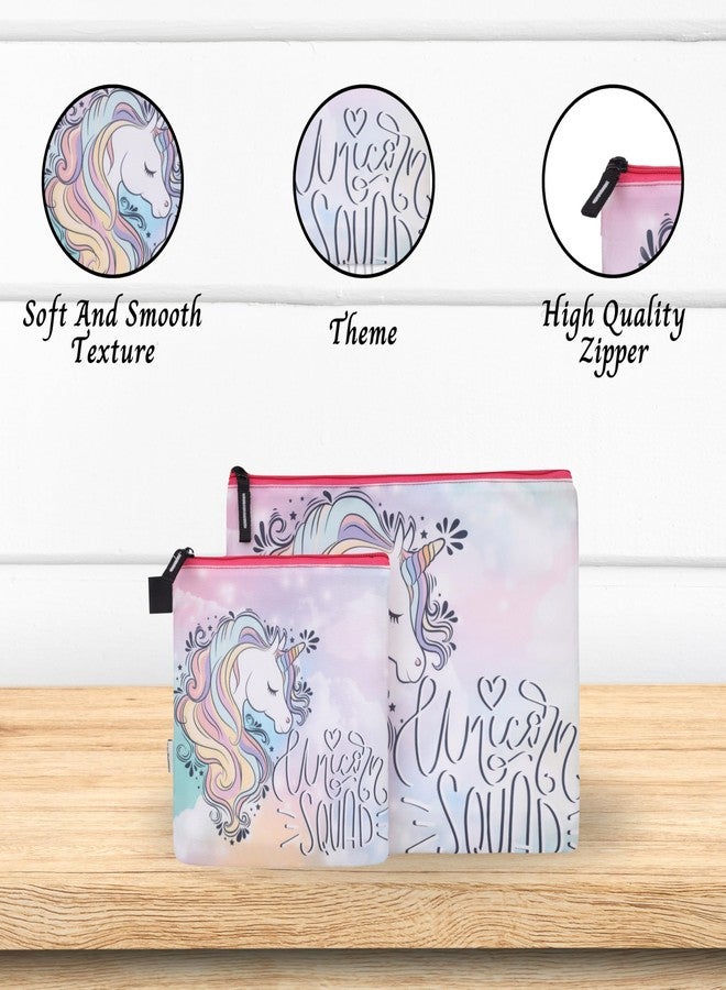 ECHO BOOMERS New Twin Unicorn Squad Printed Combo Folder Set Jr. | A4 & Mini Water-Resistant Folders | Cushioned, Padded, Stylish & Washable | Perfect for Documents, Gadgets, Art Supplies. - Image 5