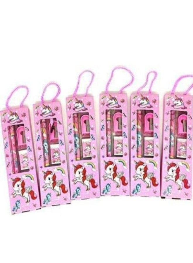 53 Arts Unicorn Stationery Set – 2 Pencils, 1 Sharpener, 1 Eraser, Random Colors for Girls Pack Of2 - Image 1