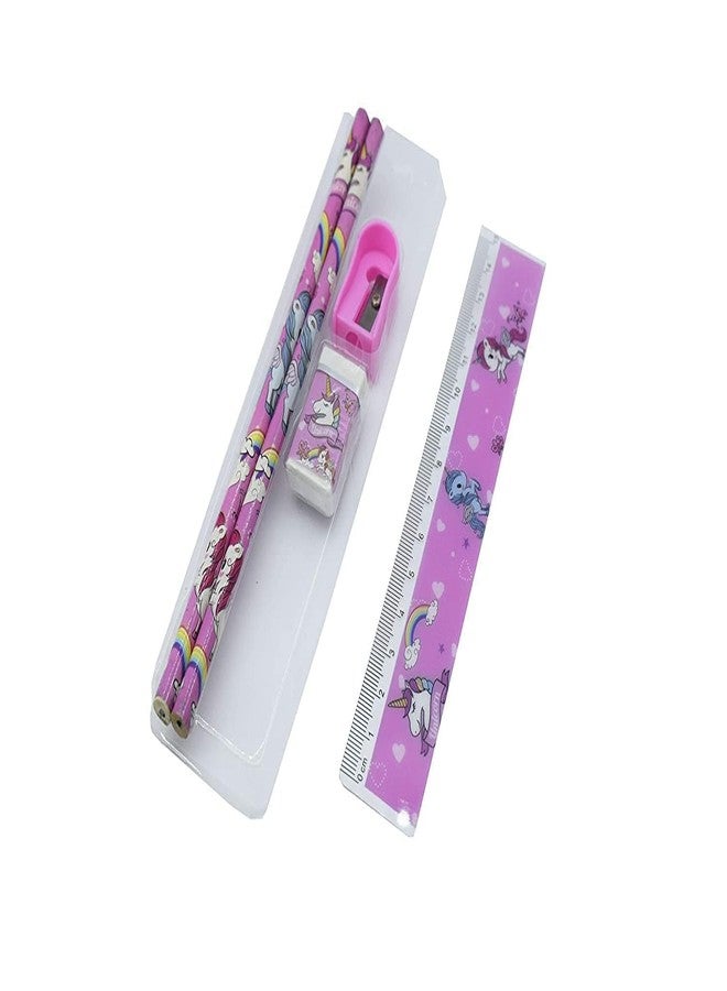 53 Arts Unicorn Stationery Set – 2 Pencils, 1 Sharpener, 1 Eraser, Random Colors for Girls Pack Of2 - Image 2